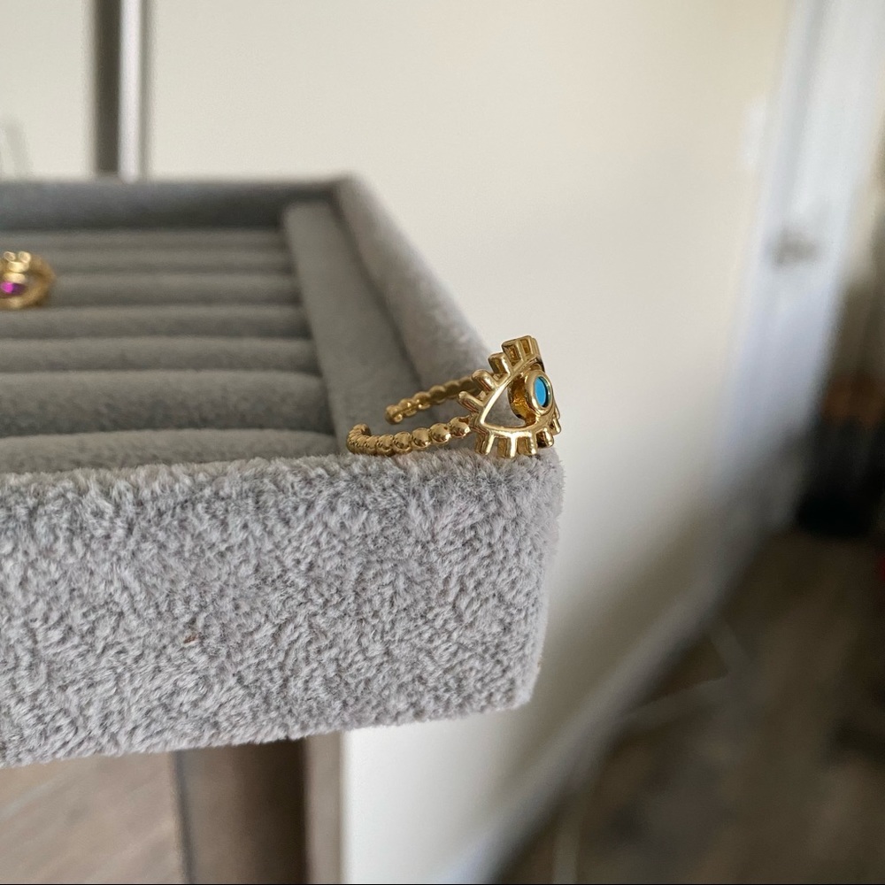 Evil Eye Modern Design Ring (Adjustable) - Picture 12 of 12